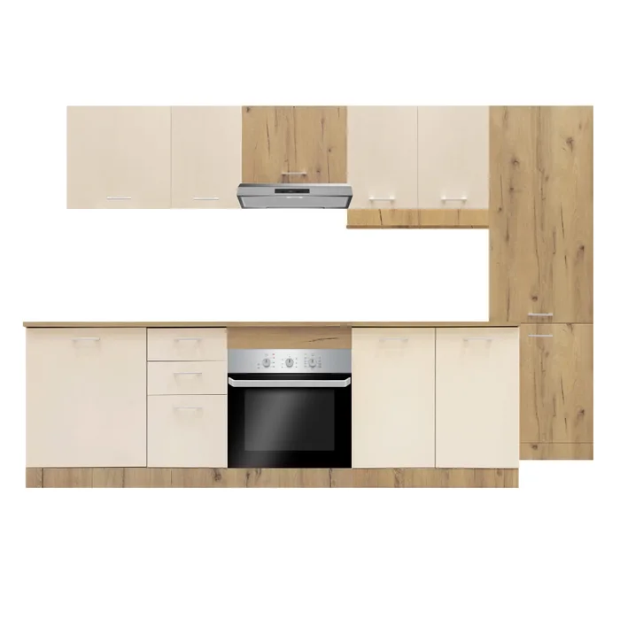 Corp superior bucatarie Domino, stejar sonoma + alb, 60 x 32.1 x 65 cm, 1C - imagine 6