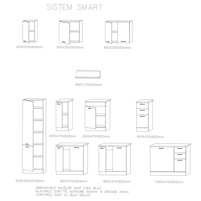 Corp superior bucatarie Domino, stejar sonoma + alb, 60 x 32.1 x 65 cm, 1C - imagine 5