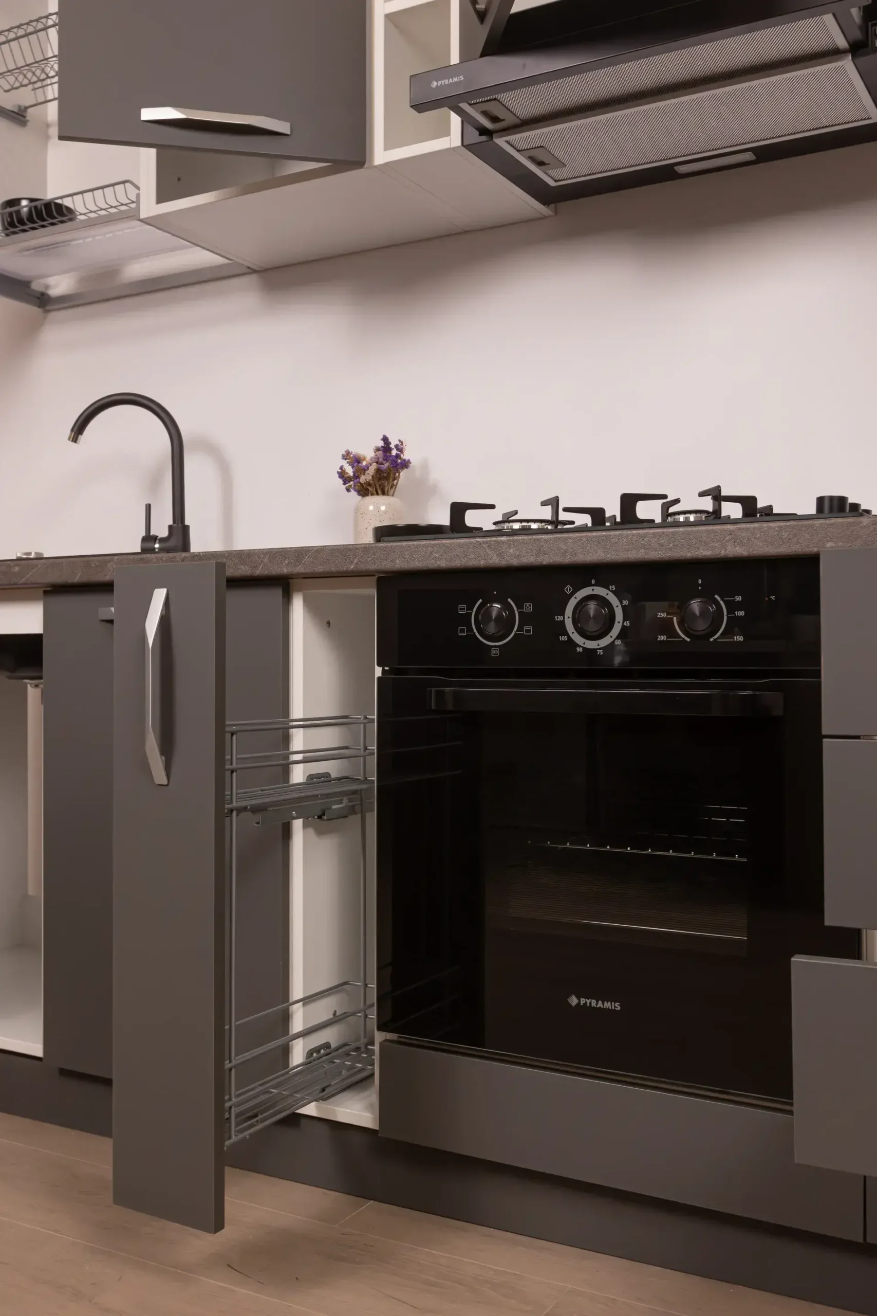 Bucătărie Modulară Completă Compact 3 – Design Urban & Contrast Antracit - imagine 13