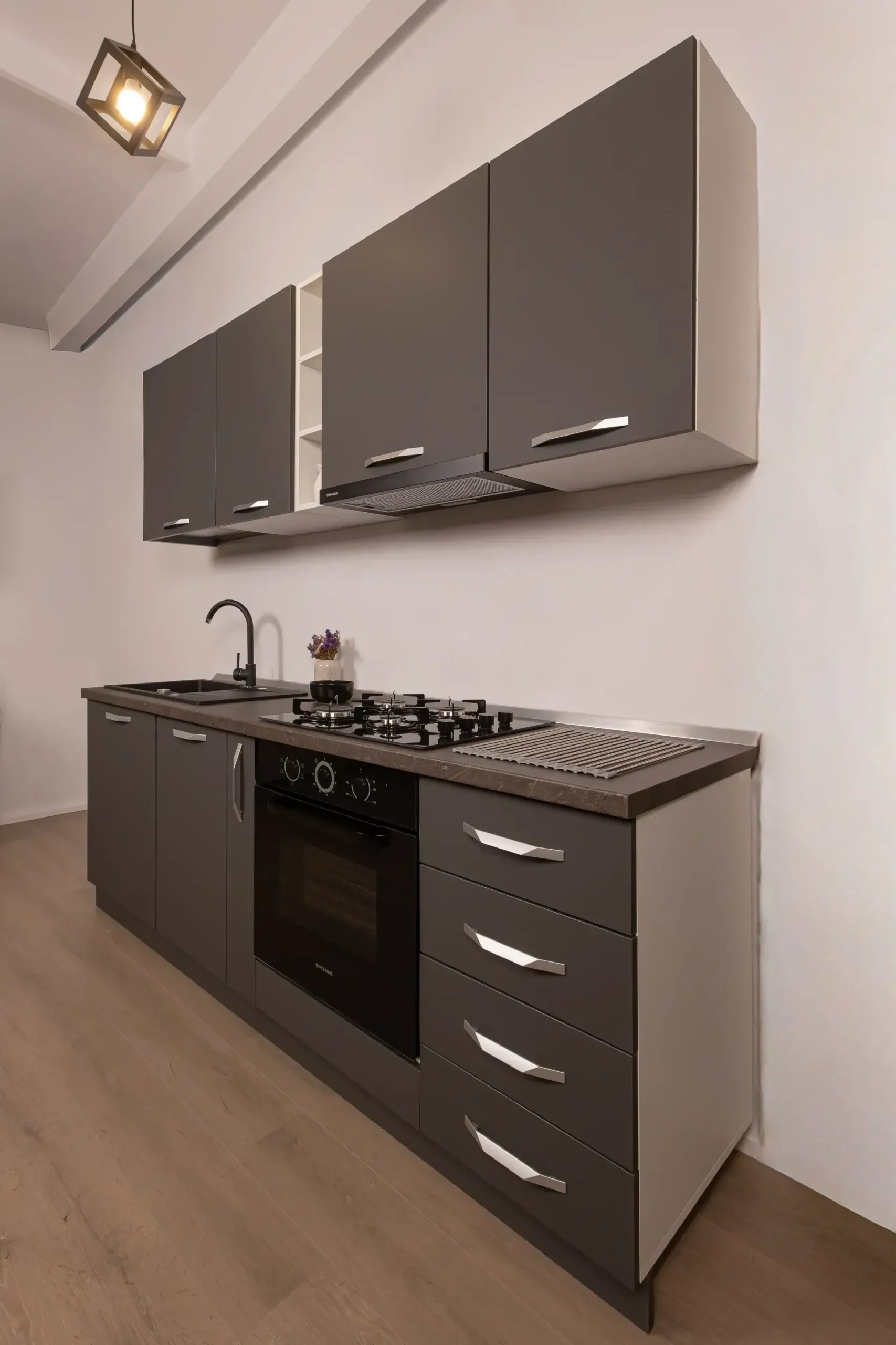 Bucătărie Modulară Completă Compact 3 – Design Urban & Contrast Antracit - imagine 4