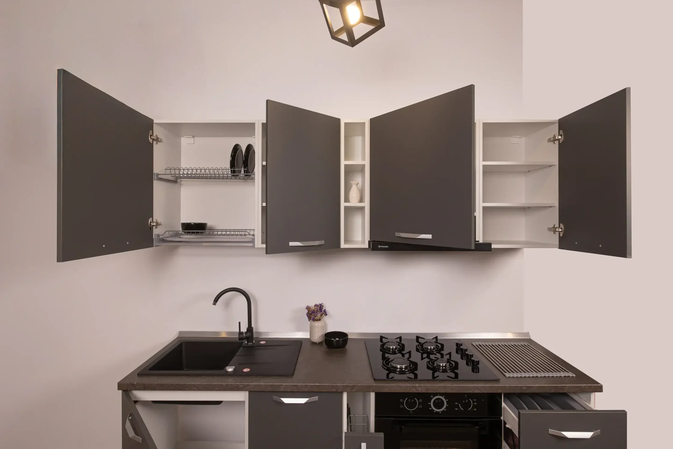 Bucătărie Modulară Completă Compact 3 – Design Urban & Contrast Antracit - imagine 18