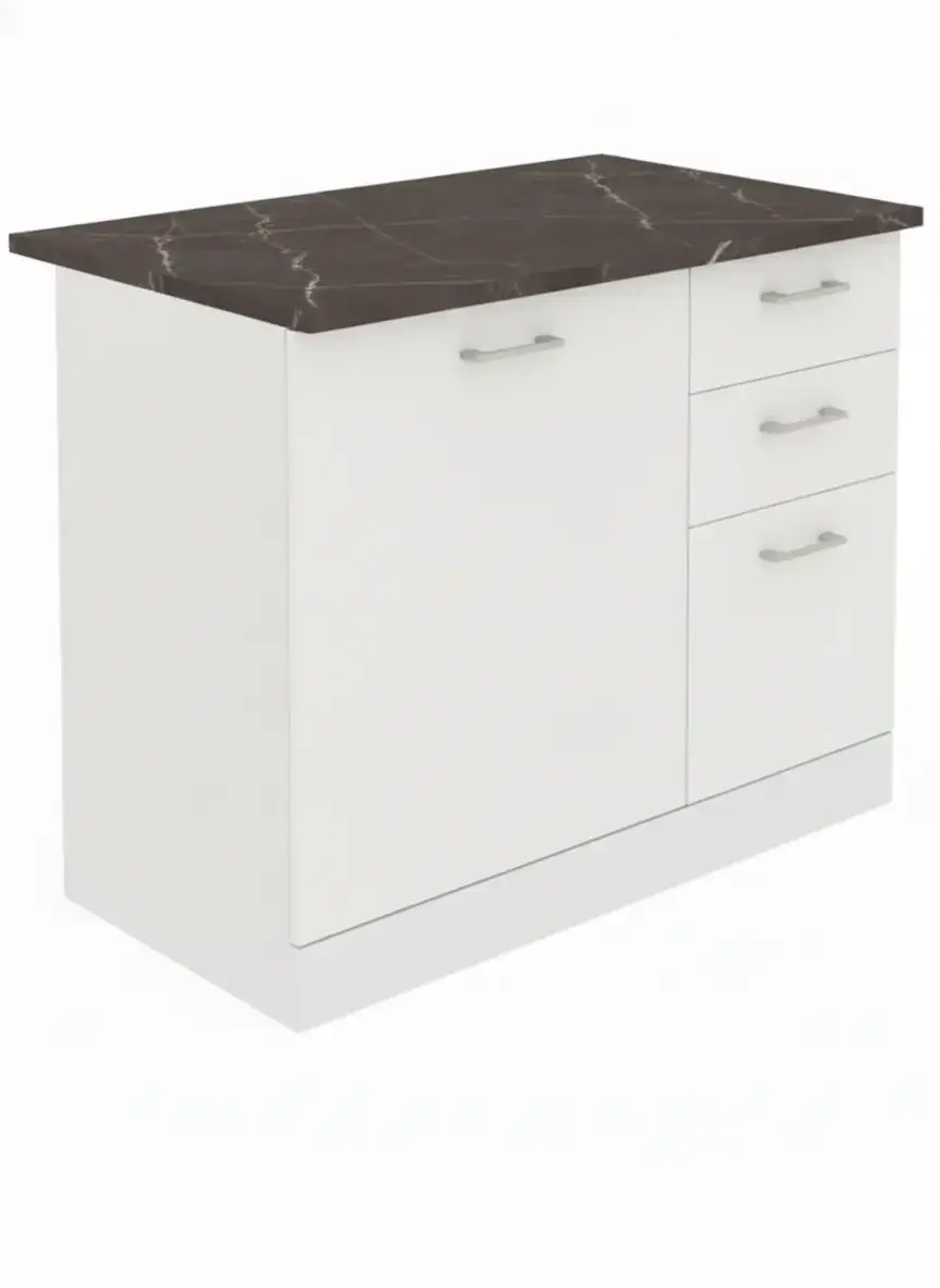 Corp inferior bucatarie Smart 1000, cu blat, stejar A458 + crem mat, 100 x 60 x 85 cm, 2 - imagine 7